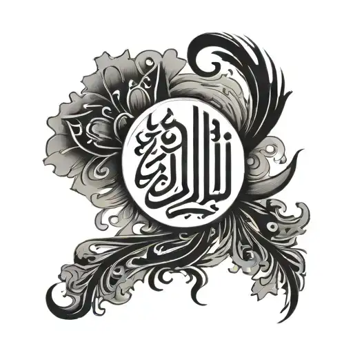 Create a tattoo design with the Persian phrase "This will also pass". Use elegant Persian calligraphy with a modern minimalist tattoo design idea