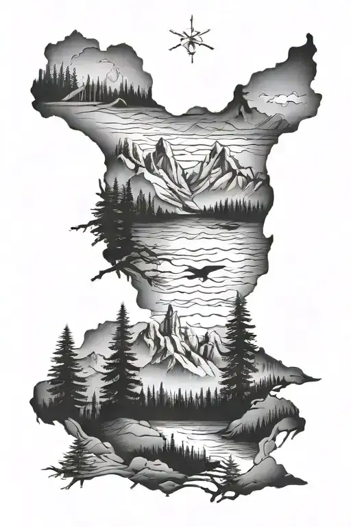Canada scenery tattoo design idea