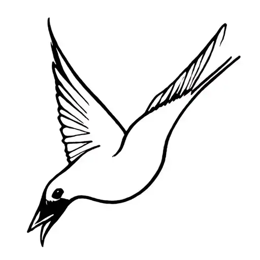 Patrick Nagel style swallow tattoo design idea