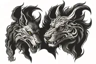 Cerberus guarding tattoo design idea