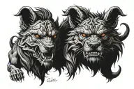 Cerberus guarding tattoo design idea