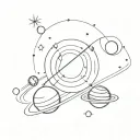 space, sci fi, planets, stars forming tattoo design idea