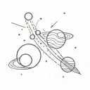 space, sci fi, planets, stars forming tattoo design idea