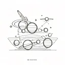 space, sci fi, planets, stars forming tattoo design idea