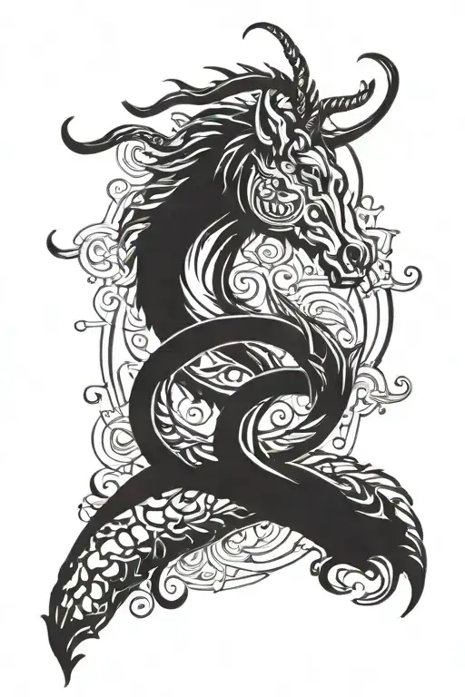 capricorn symbol tattoo design idea