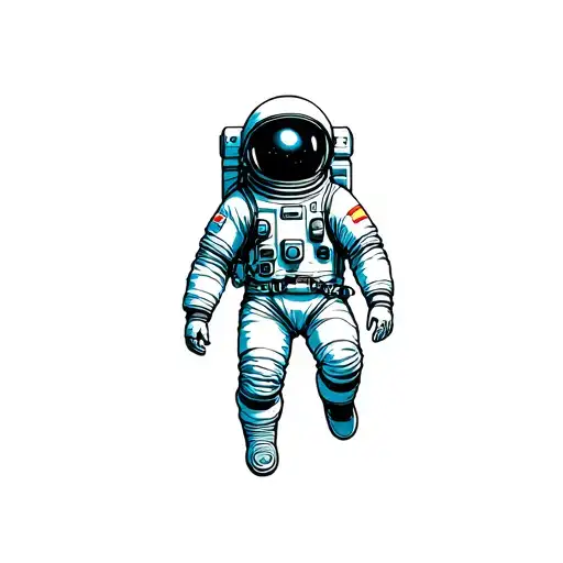 Coverup Space With Astronaut floating tattoo design idea