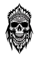 native American skull tattoo design idea