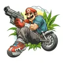 mario, street fighter, weed, tekken, gta tattoo design idea