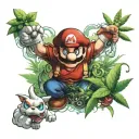 mario, street fighter, weed, tekken, gta tattoo design idea