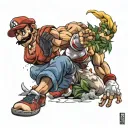 mario, street fighter, weed, tekken, gta tattoo design idea