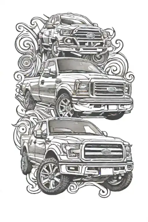 ford truck grill tattoo design idea
