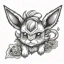 eevee pokemon with sa80   tattoo design idea