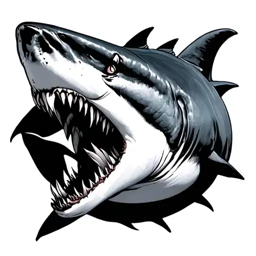 demon shark tattoo design idea