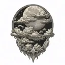 would moon clouds tattoo design idea