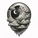 would moon clouds tattoo design idea