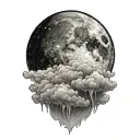 would moon clouds tattoo design idea