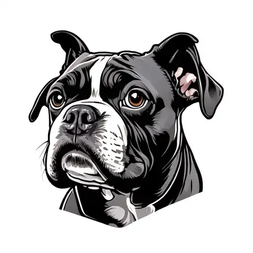Mechanical Dog Boxer tattoo design idea