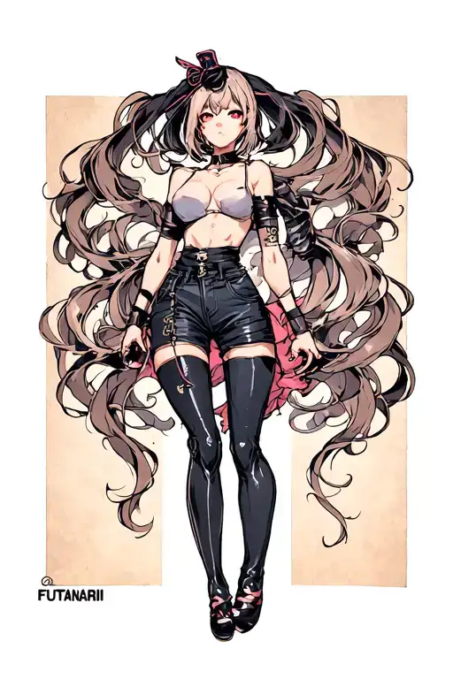 Futanari domme that has a buldge between the leggs at the pants  tattoo design idea