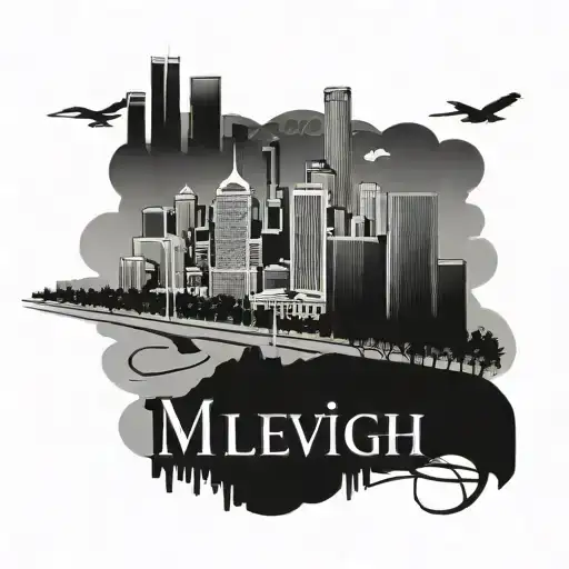 Denver city skyline with the words mile high tattoo design idea