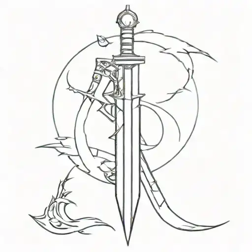 Buster sword final fantasy 7 symbols growing away tattoo design idea