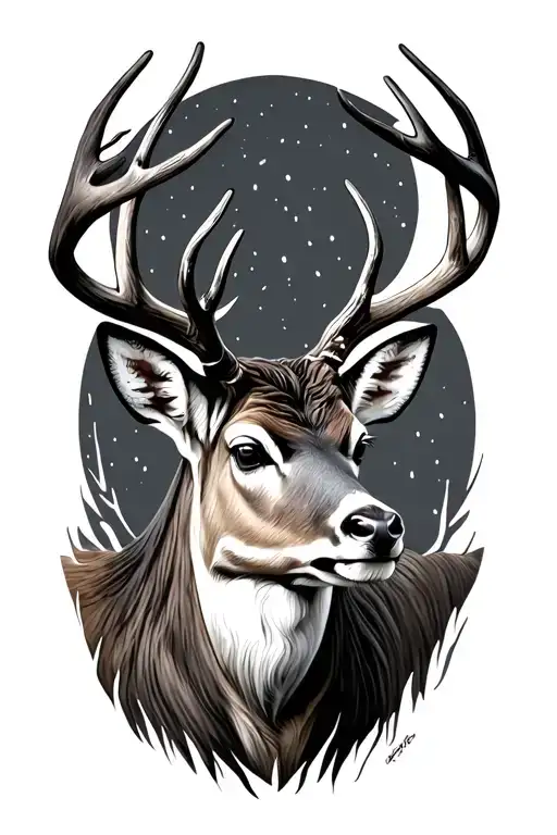 deer tattoo design idea