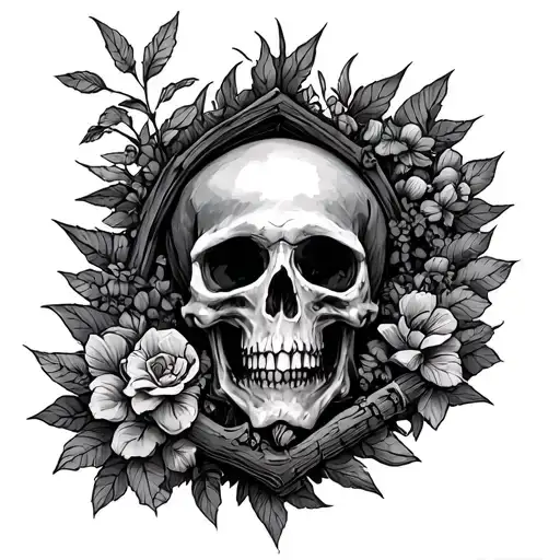 graves into gardens bones into armies tattoo design idea