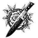 chef knife tattoo design idea