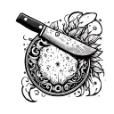 chef knife tattoo design idea