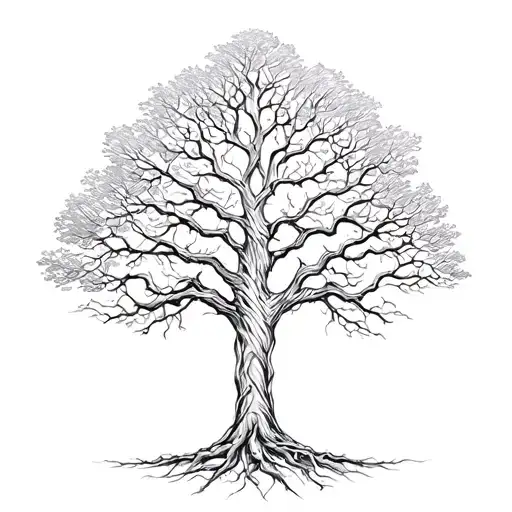 tree of life as an oak tree tattoo design idea