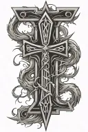 ankh symbol with lightning bolts tattoo design idea