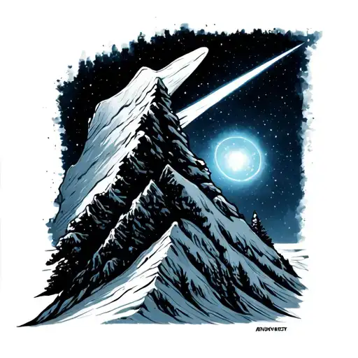alaska big dipper Northern lights tattoo design idea