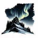 alaska big dipper Northern lights tattoo design idea