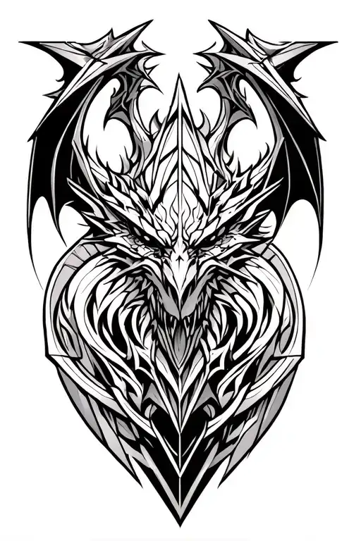 gothic architecture patterns into a gargoyle tattoo design idea