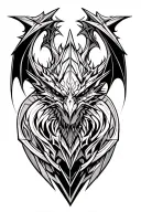 gothic architecture patterns into a gargoyle tattoo design idea