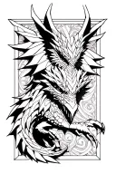 gothic architecture patterns into a gargoyle tattoo design idea