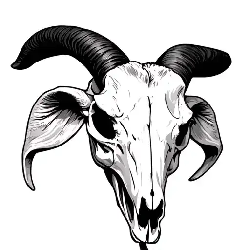 goat skull tattoo design idea