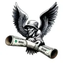 gangster angel money roll tattoo inspired tattoo design idea