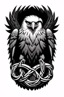 celtic knot eagle perched tattoo design idea