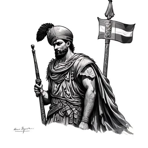 Greek Soldier tattoo design idea