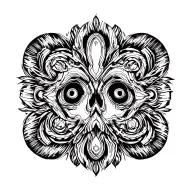 High contrast brush-like strokes dark aesthetic surrealist gothic blackwork otherworldly ornamental abstract sigilism tattoo design idea