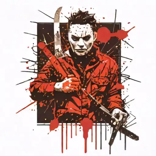 Michael Myers holding his knife tattoo design idea
