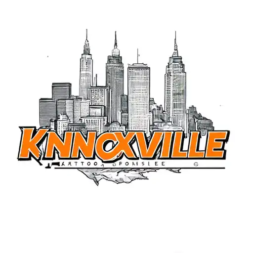 A portrait of Knoxville Tennessee  with a mixture of Atlanta Georgia tattoo design idea