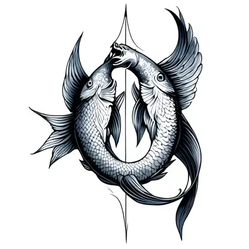 Pisces And Sagittarius tattoo design idea