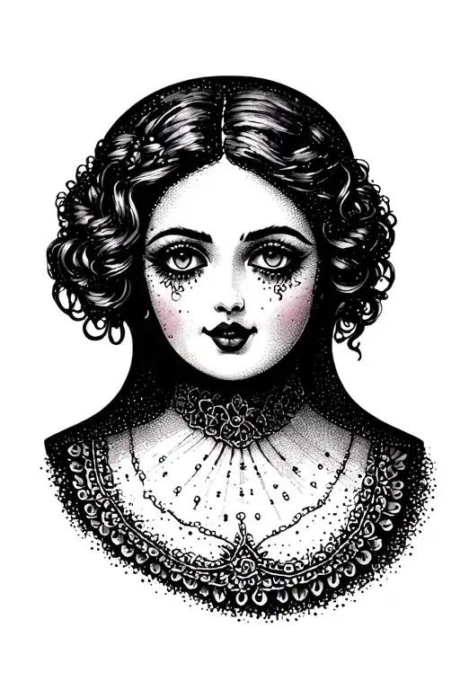 russian doll, female, different moods, jekyll and hyde tattoo design idea