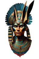 Aztec Warrior With Technology With Egyptian God Anubis, Inka Symbolism, All Seing Eye tattoo design idea