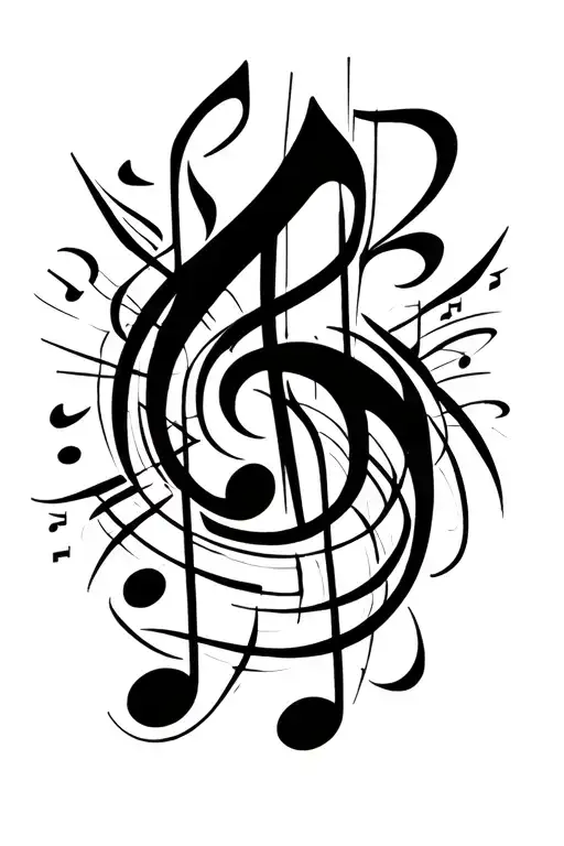 Music notes tattoo design idea