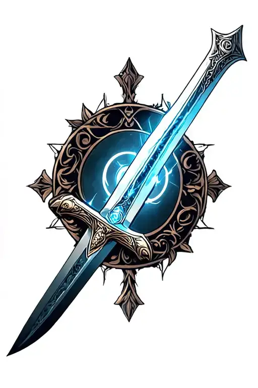 claymore sword tattoo design idea