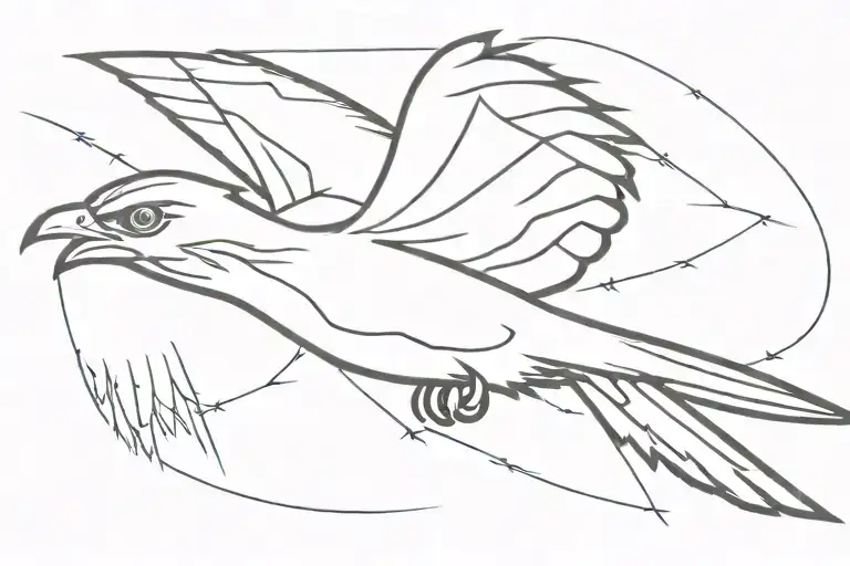 thunderbird flying tattoo design idea