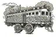 single train car with graffiti style tattoo design idea