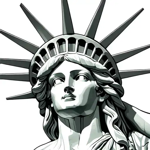 statue of liberty with cleavage and nipple rings  tattoo design idea